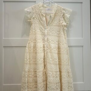 NWOT Carly Jean Los Angeles Cream Lace Formal Dress
